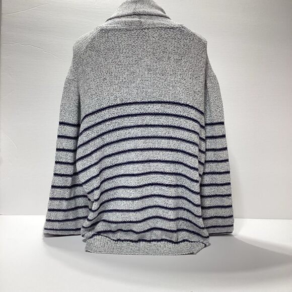 Izod Striped Split Cowel Neck Cotton Blend Sweater XXL - Picture 3 of 5